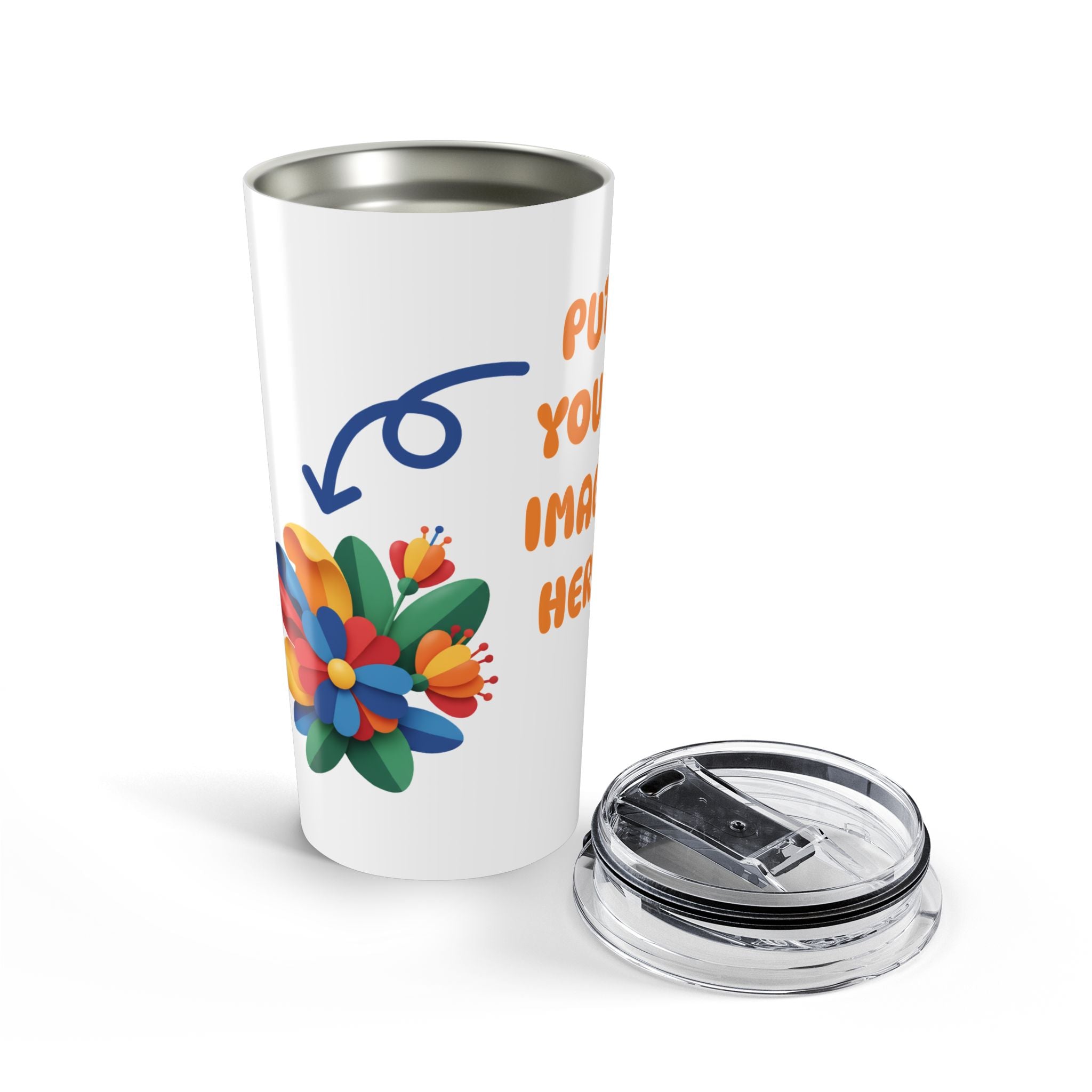 20oz Floral Customizable Tumbler – Personalized Travel Cup