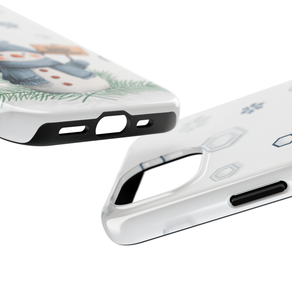 Winter Snowman Tough Phone Case — Cute Snowman "Ginger's Winter Wonderland" Holiday iPhone Cover