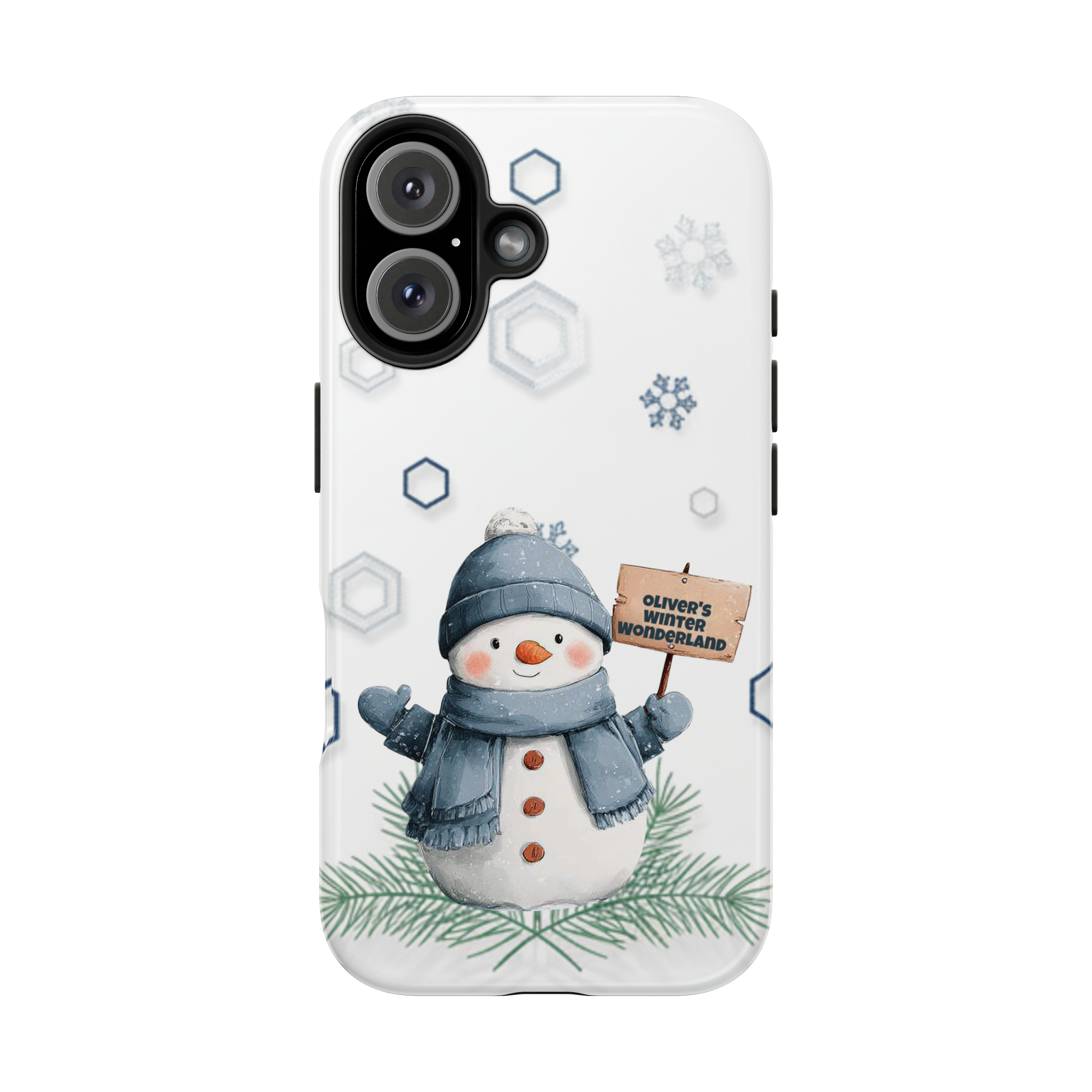 Winter Snowman Tough Phone Case — Cute Snowman "Ginger's Winter Wonderland" Holiday iPhone Cover
