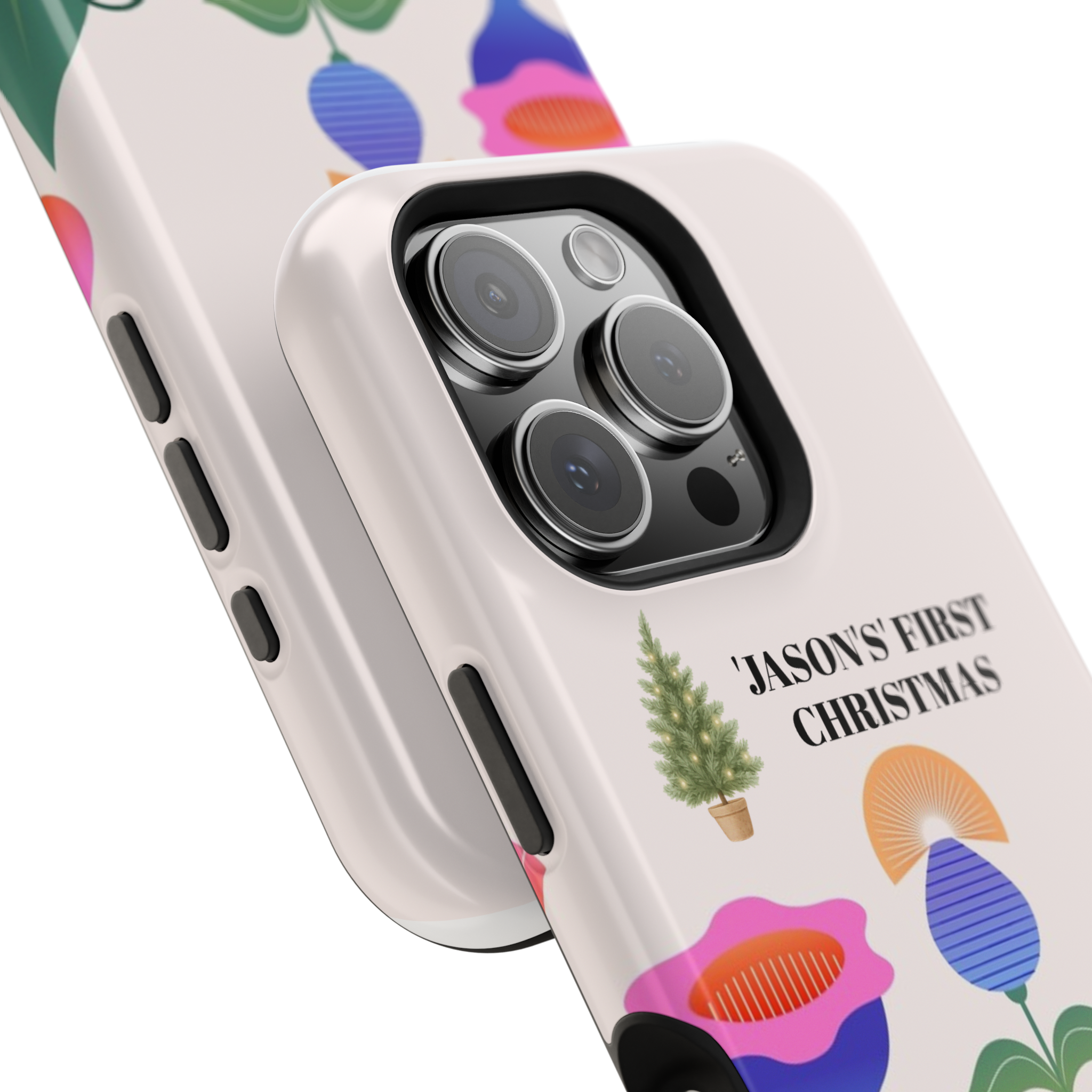 Phone Case — "Jason's First Christmas" Floral Magnetic Impact-Resistant Case