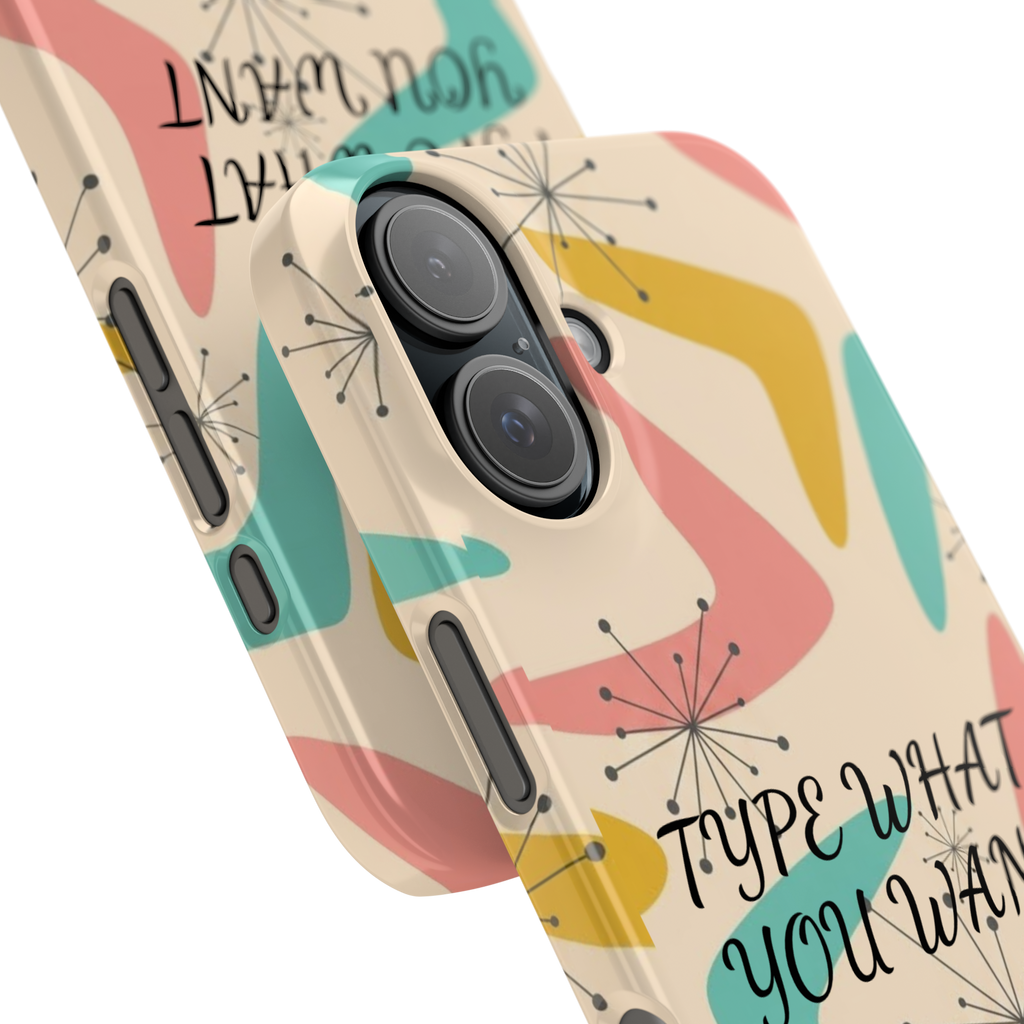 Retro Pastel Slim Phone Case — Customizable “Type What You Want” Text