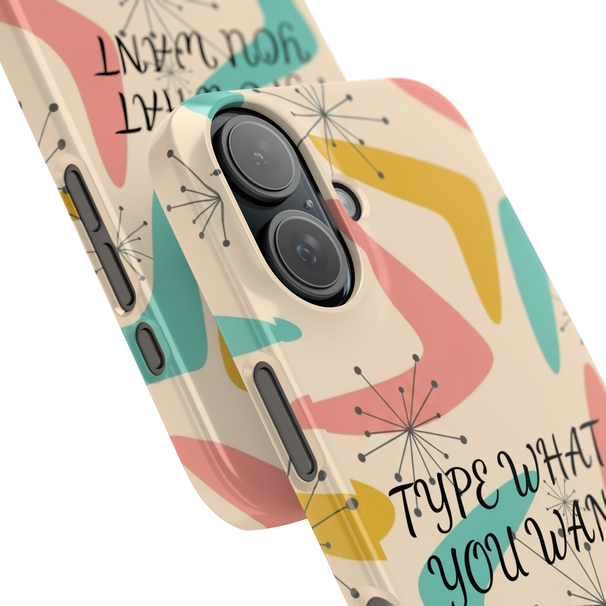 Retro Pastel Slim Phone Case — Customizable “Type What You Want” Text