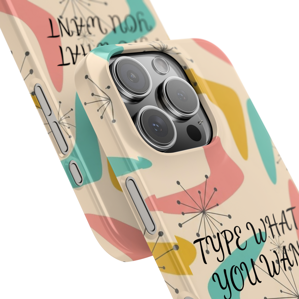 Retro Pastel Slim Phone Case — Customizable “Type What You Want” Text