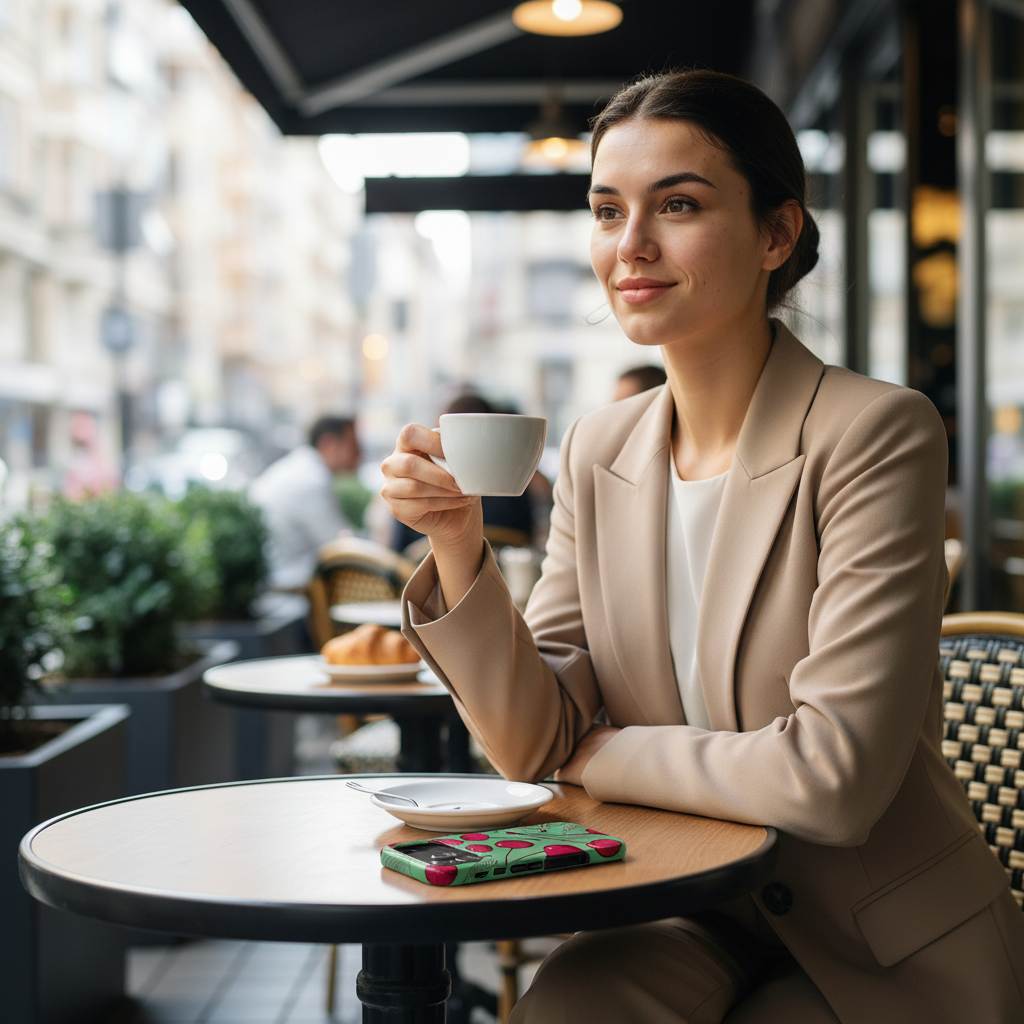 Cherry Pattern Tough Phone Case — Retro Red Cherries on Mint Green