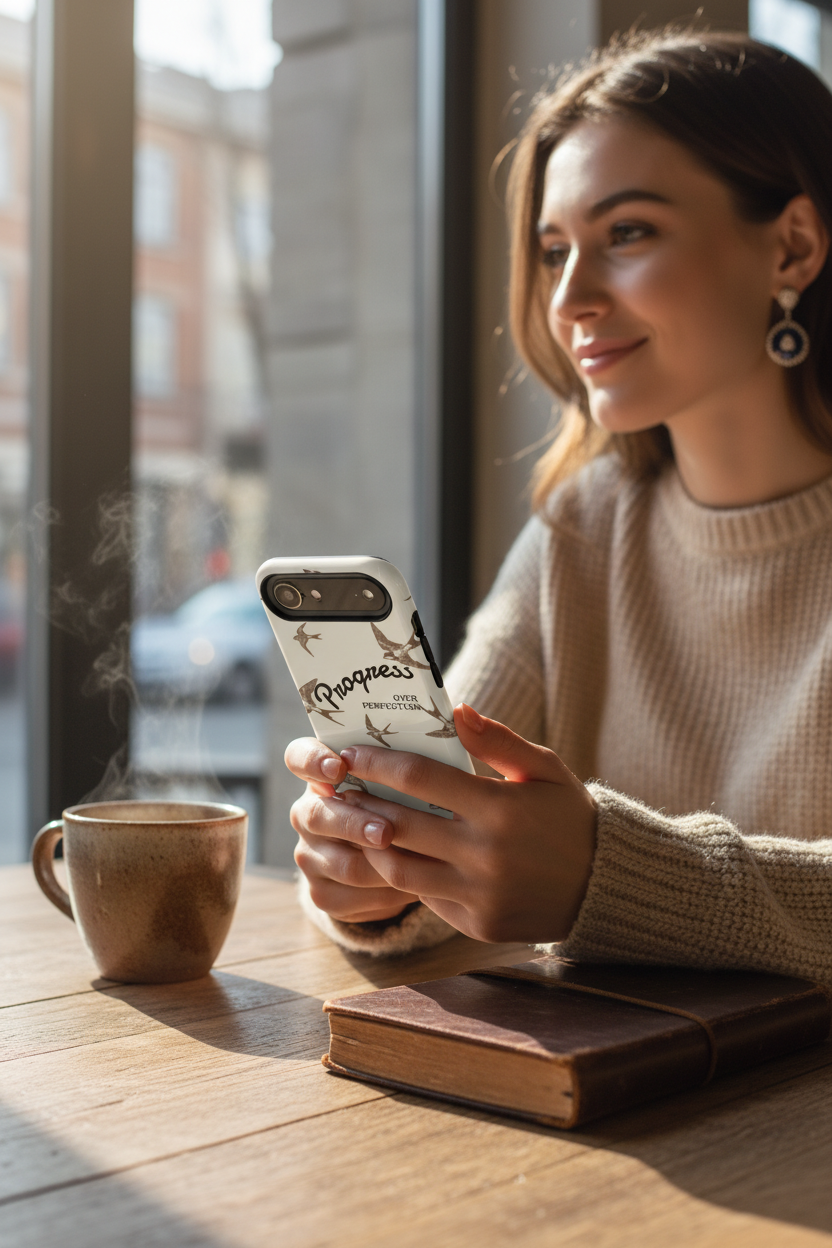 Progress Over Perfection Phone Case — Swallow Bird Protective Cover