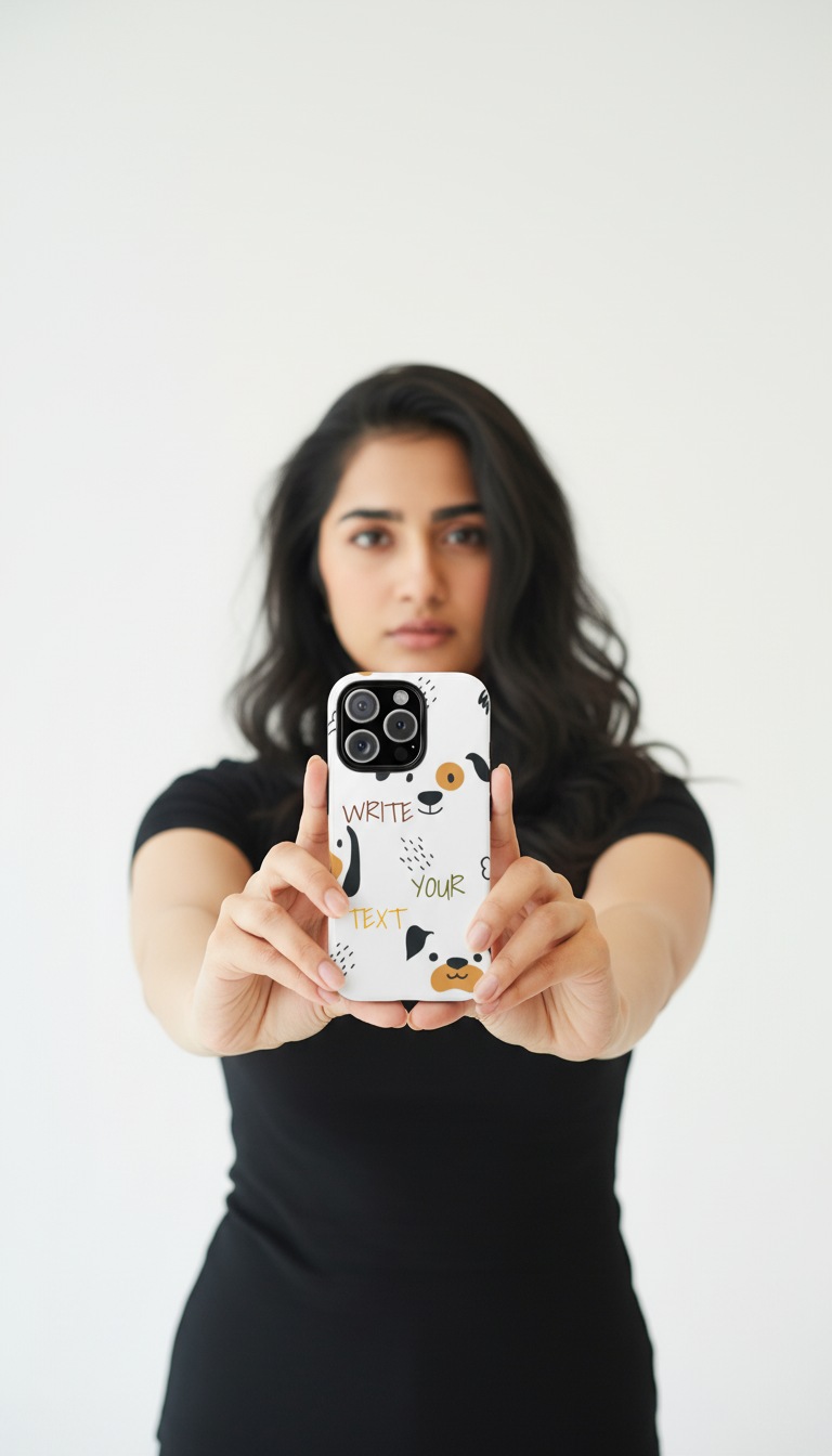Cute Puppy Pattern Phone Case — Customizable “Write Your Text” Dog Design