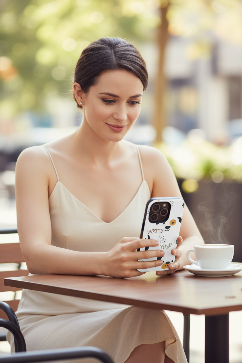 Cute Puppy Pattern Phone Case — Customizable “Write Your Text” Dog Design