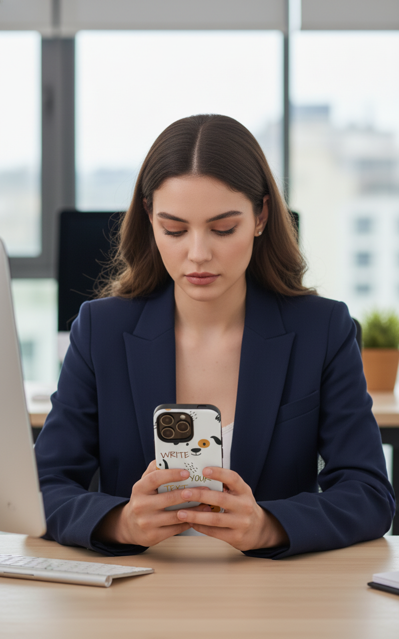 Cute Puppy Pattern Phone Case — Customizable “Write Your Text” Dog Design