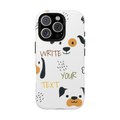 Cute Puppy Pattern Phone Case — Customizable “Write Your Text” Dog Design