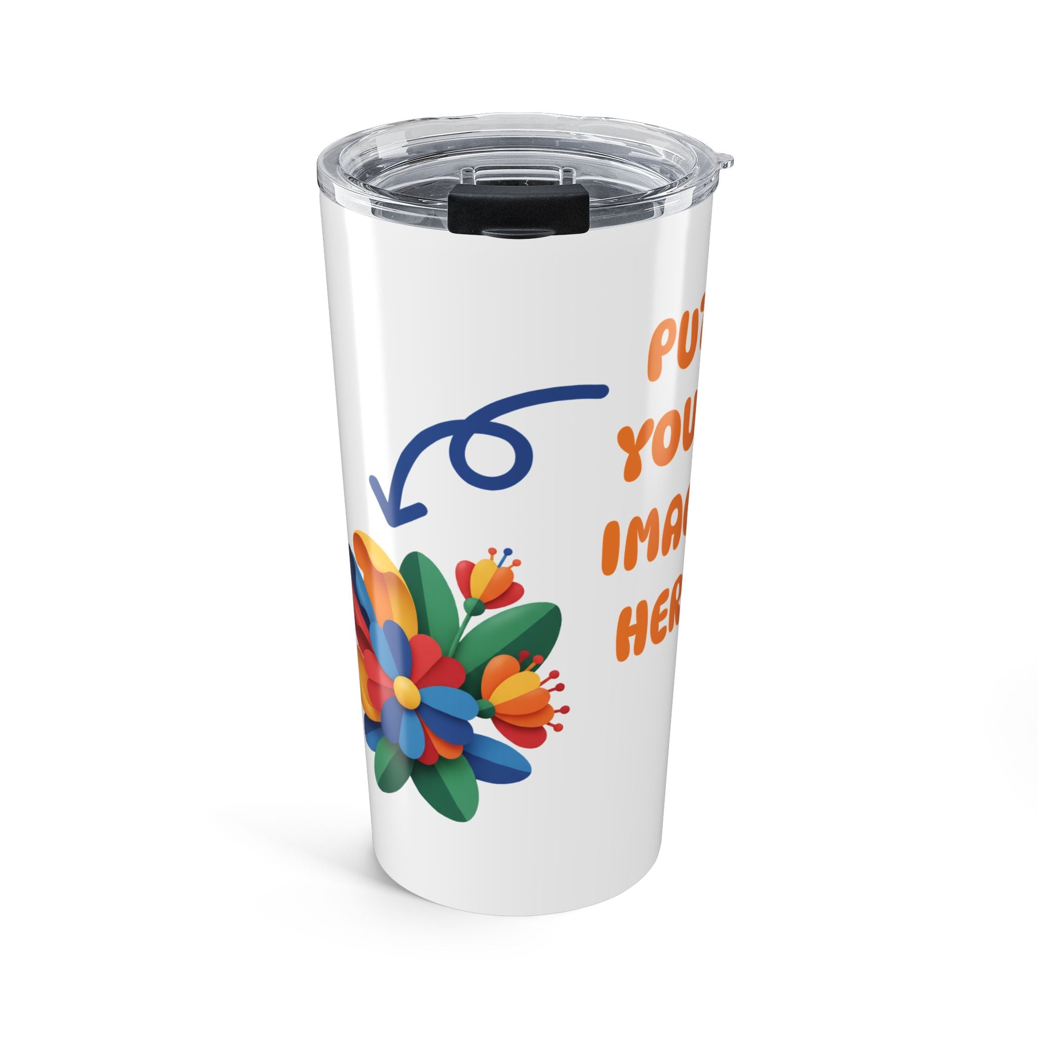 20oz Floral Customizable Tumbler – Personalized Travel Cup